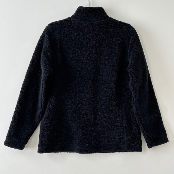 Lands End Black Sherpa Fleece Half Zip Pullover - Picture 8 of 16